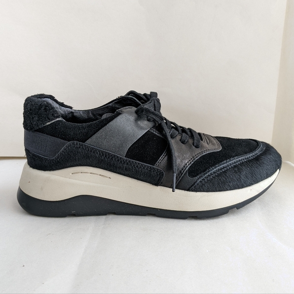 Frye Willow Low Women’s Lace Up Sneakers Size 8M Black Leather Calf Hair - Picture 2 of 9